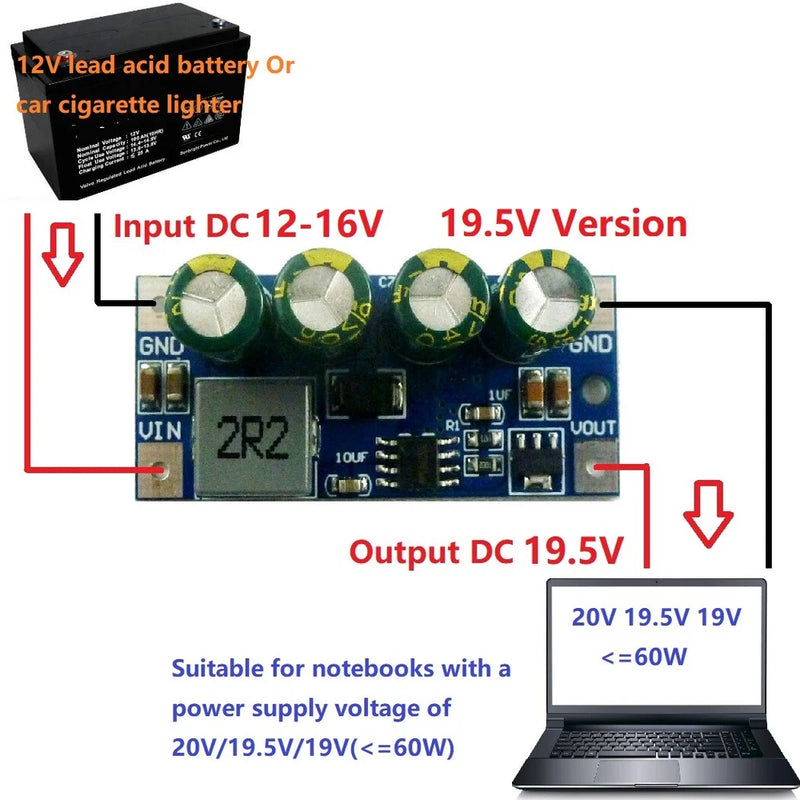 10 PCS 60W DC DC Converter Step-Up Boost  DC 3.7V-18V to 5V 6V 9V 12V 15V 19.5V