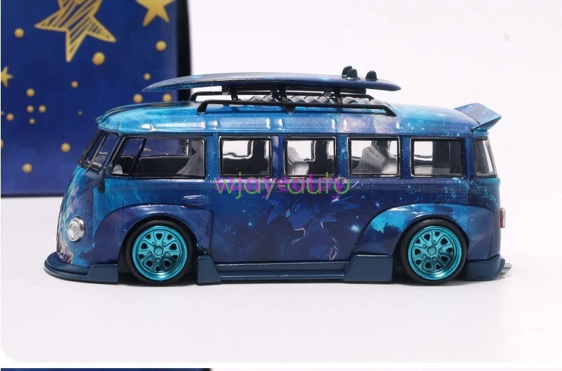 Liberty 1:64 Blue T1 Camper Van Bus Kombi Dragon Model Diecast Metal Car