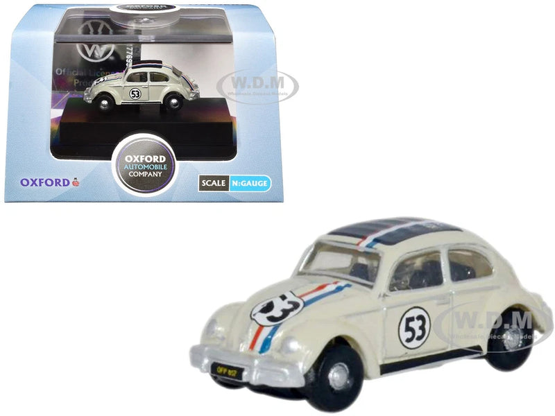 VOLKSWAGEN BEETLE #53 BEIGE 1/148 (N) SCALE DIECAST MODEL BY OXFORD NVWB001