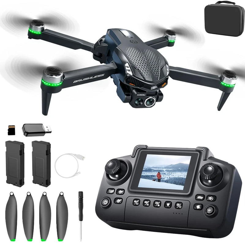 elecci S168 Drone with Screen Controller, Medium, Black - 2batteries