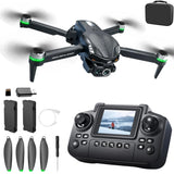 elecci S168 Drone with Screen Controller, Medium, Black - 2batteries