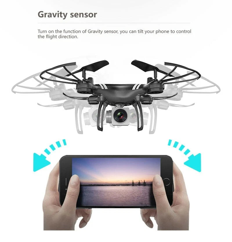 4K Dual Flight Mini Flight Remote Gravity Sensor Phone RC Fly Drone Camera Fly