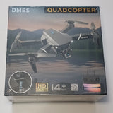 Quadcopter drone HD camera box with remote controller shown on front