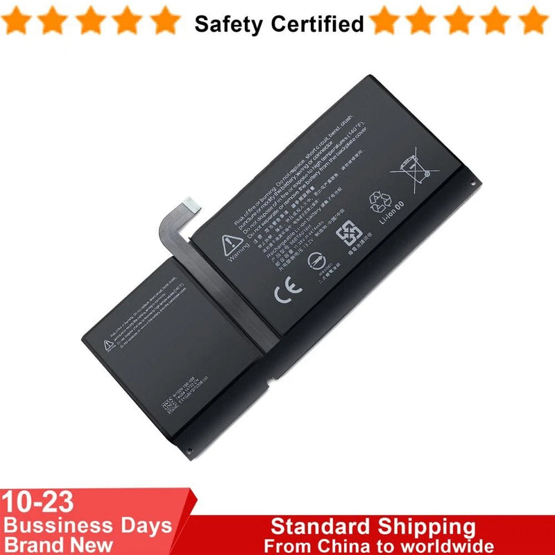 Black tablet battery pack with cable connector, rectangular shape