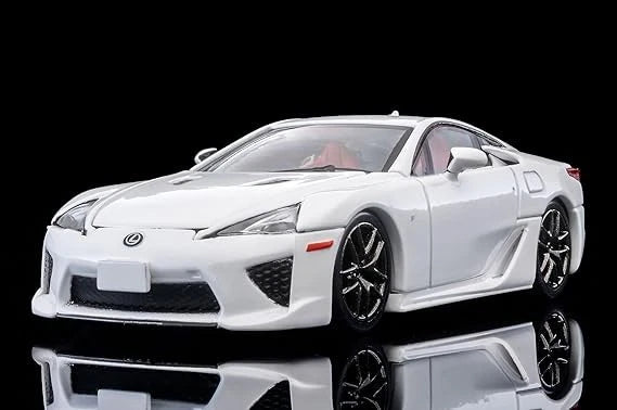 TOMYTEC 1/64 Lexus LFA white model car with front three-quarter view