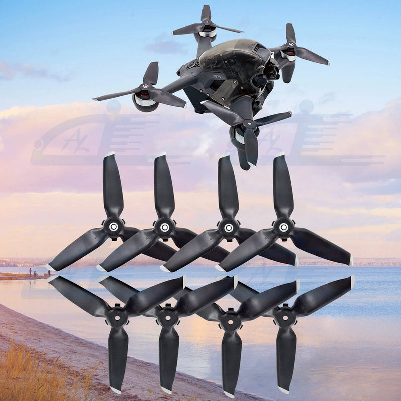 4Pairs Propellers Blade For DJI FPV Drone Accessories Quiet Quick Release Silver