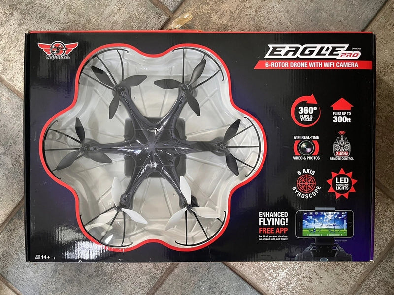 Sky Rider Eagle Pro 6-rotor drone with WiFi camera in retail box