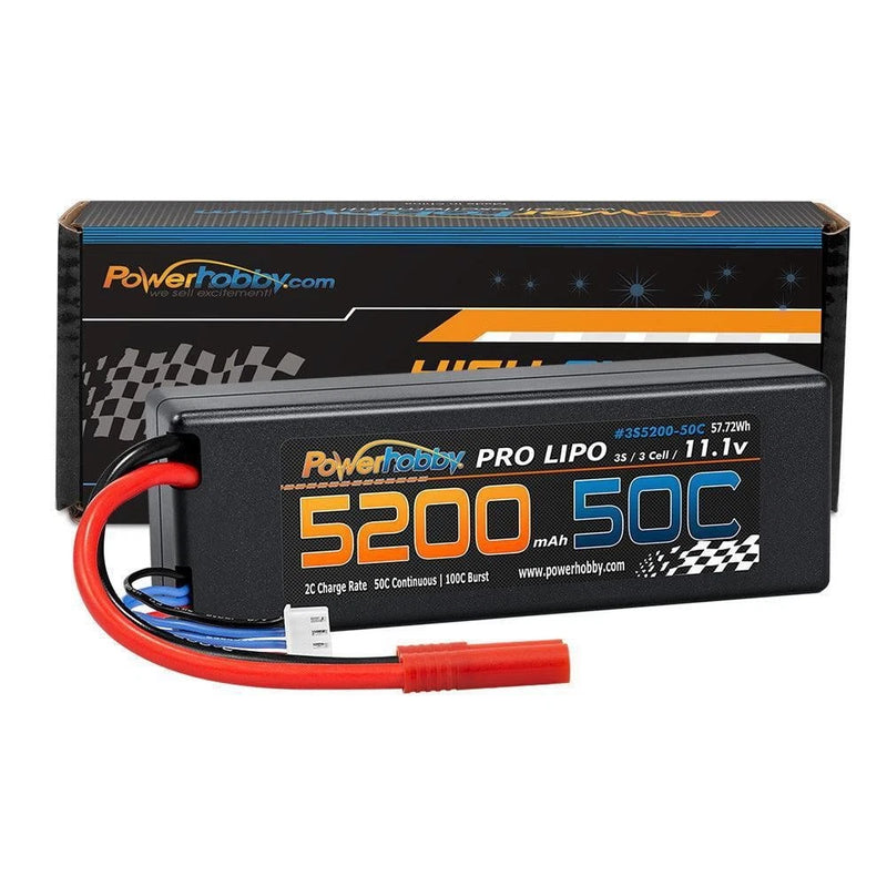 3S 5200mAh 50C Redcat 4.0mm Hard Case Lipo Battery Powerhobby PHB3S520050HCBAN Battery