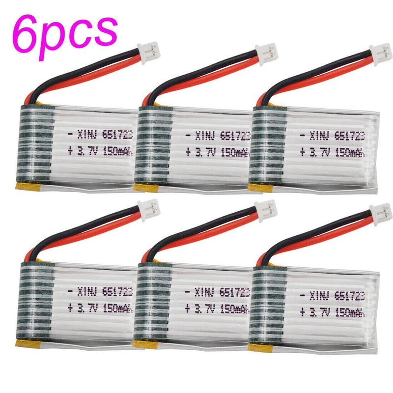 3.7V 150mAh 25C LiPo Battery PH1.25 plug For JJRC For H2 H8 H48 U207 H20 H36 RC