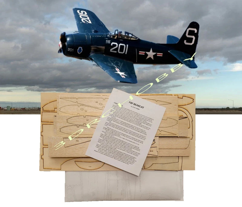 Grumman F8F Bearcat 52" WS RC Airplane Laser Cut Balsa Ply Short Kit + Plans