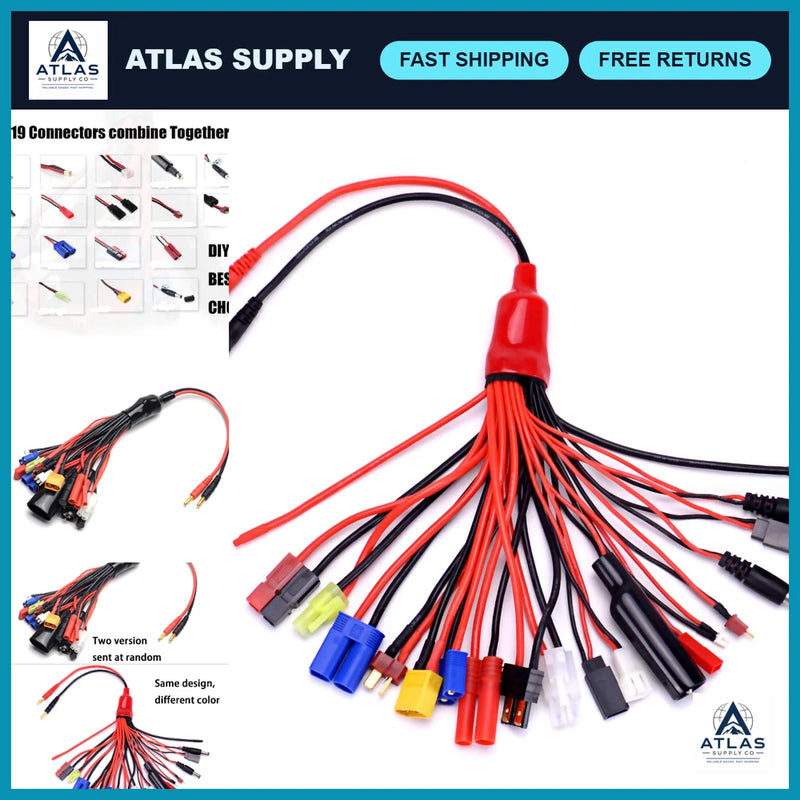 19-in-1 Lipo Battery Charger Adapter Cable, Multi-Connector Charging Solution Battery