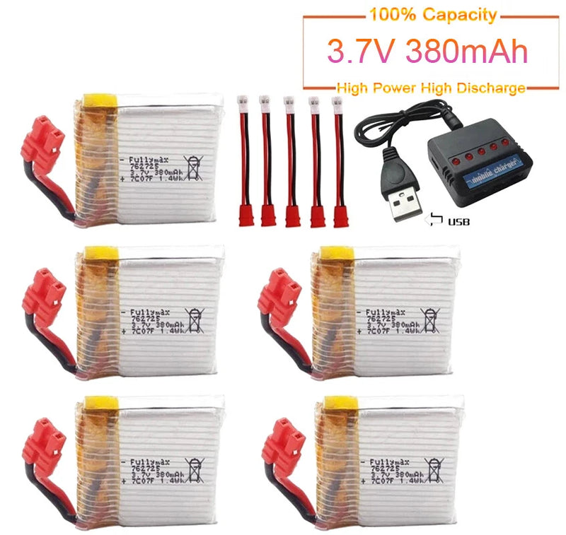 3.7V 380mAh 25C 762725 Lipo battery +charger for SYMA X21 X21W x26 X26A RC drone