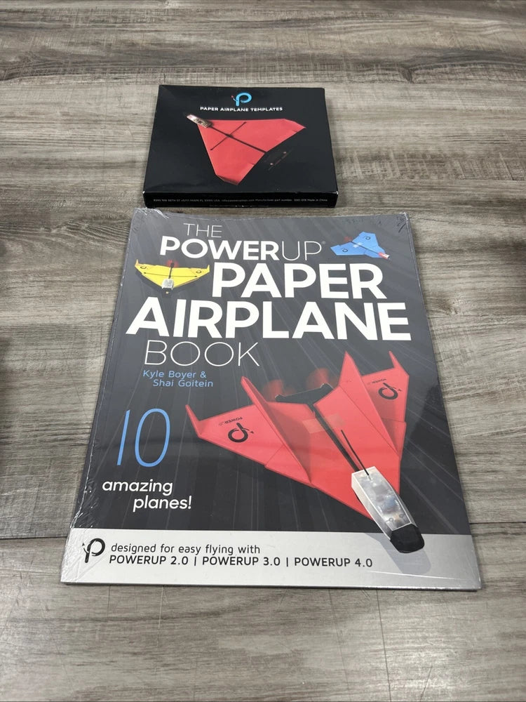 POWERUP Paper Airplane Book - 10 Designs / Instructions For PowerUp Planes+ Temp