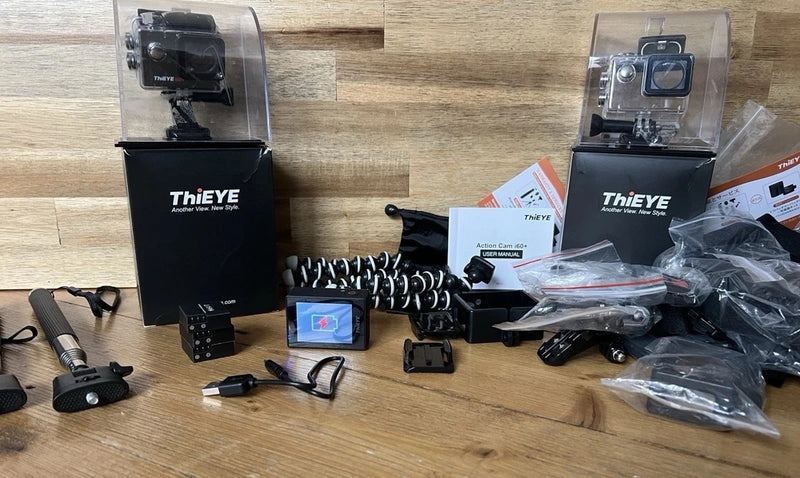 TWO ThiEye i60+ 1080P WiFi Action Camera Digital Video Camcorder Bundle