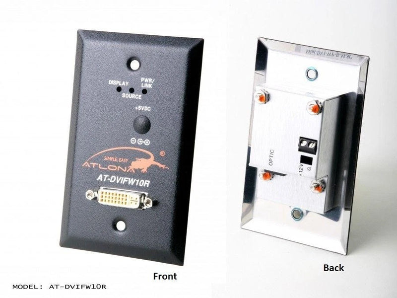 Wall Plate DVI Receiver over Fiber with HDCP/EDID Support AT-DVIFW10R by Atlona