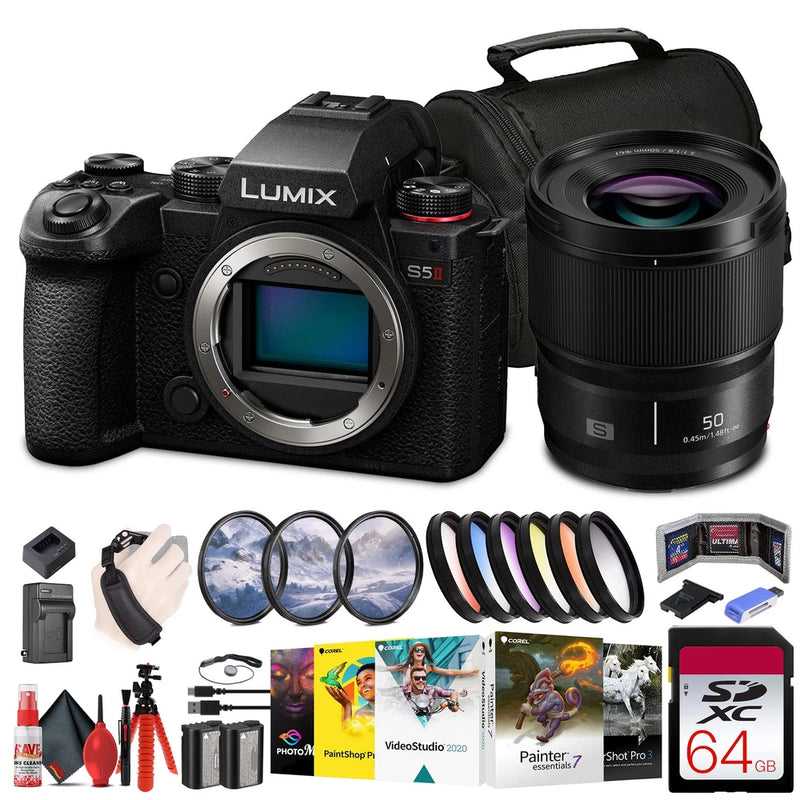 Panasonic Lumix S5 II Mirrorless Camera + Panasonic Lumix S 50mm Lens + 64GB