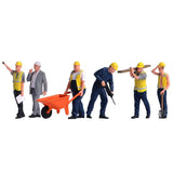 6Pc 1/64 Miniature Figure Construction Worker Man Diorama Scene Prop For Car Toy