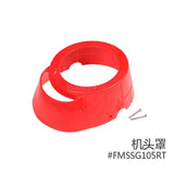 FMS red RC warbird cowling with mounting hardware screws