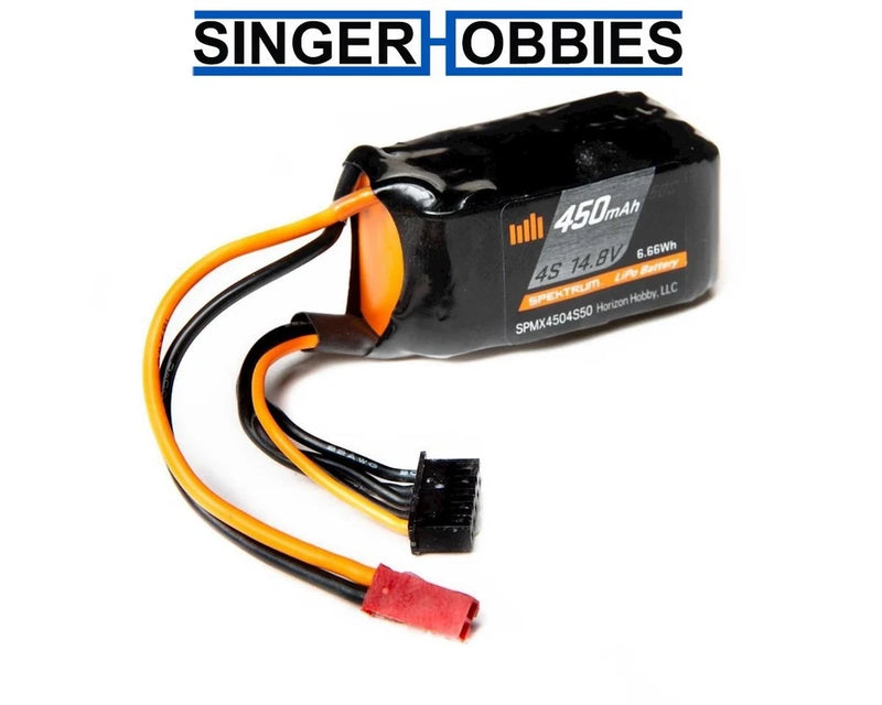 Spektrum SPMX4504S50 4S LiPo Battery 50C (14.8V/450mAh) w/JST HH Battery