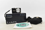 Panasonic Lumix DMC-FX07 Digital Camera Black Compact Mega OIS Wide Leica Lens