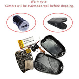 Action camera lens module with circuit PCB board and black housing parts