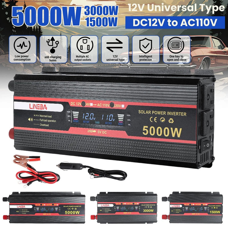5000W Convertidor De 12V A 110V/24V A 110V Para Carro Auto inversor de corriente