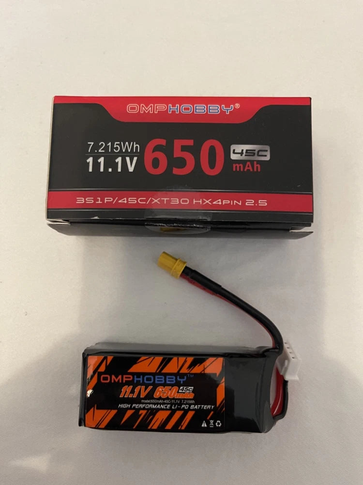 11.1V 650mAh LiPo RC helicopter battery with wires and connector