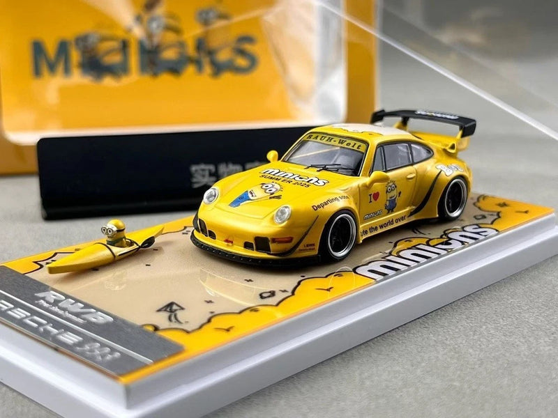 CZ ZJWJ 1:64 Yellow RWB 993 Kayak Sports Model Diecast Collect Car