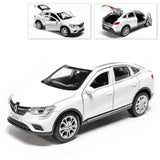 Renault Arkana Metal Model Diecast Car Scale, Collectible Toy Cars, White, 1/36