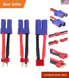 RC Deans T plug to EC5 adapter set with blue plugs and red/black leads