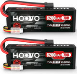 7.4V 70C 6200mAh 2S Lipo Battery Hard Case with Tracxas Plug for RC Car RC