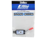 E-FLITE 1S USB Li-Po charger with black module and red JST connector, in package