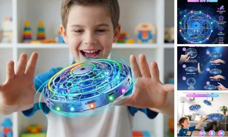 TSM005 Mini Drone for Kids,Hand Operated UFO Toy,Flip Stunt Hover Toy with Blue