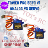 2pk Ver. 1 Tower Pro SG90 Mini Servo Motor RC Robotics Plane Heli fpv arduino