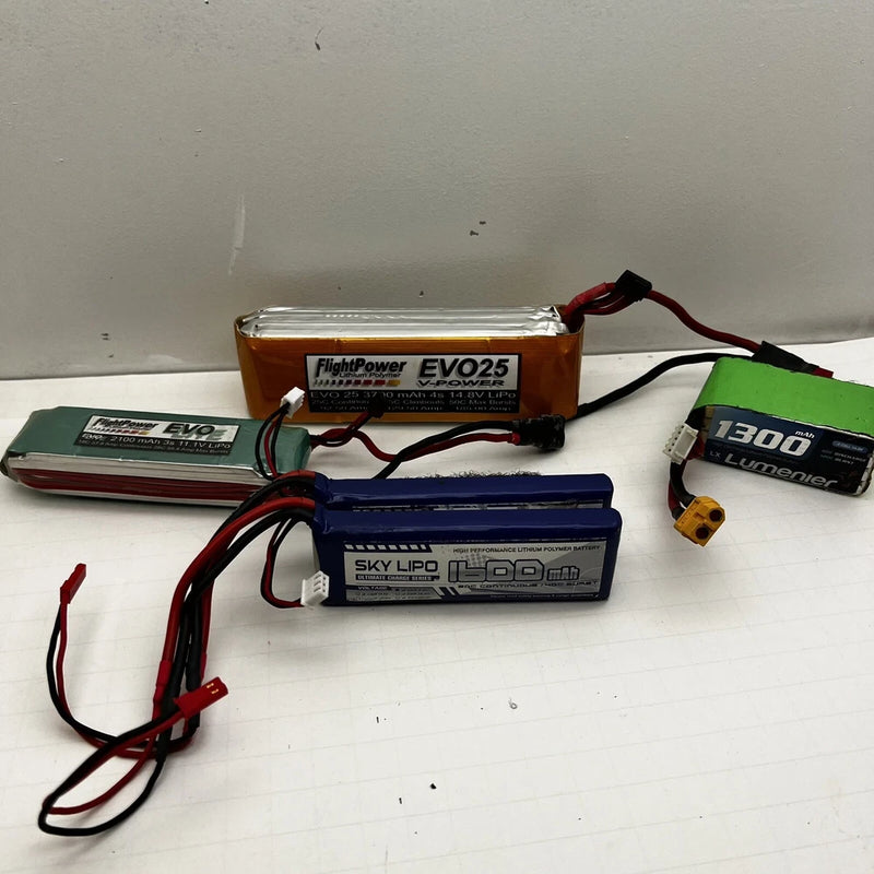 FlightPower EVO20 4 Batteries Lot 1800 mAh 20c 36 A Continuous Lithium Polymer Battery