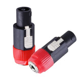 2-PCS Speakon to 1/4 INCH Connector Red Upgrade 1/4 Female to NL4FC Male Adapter
