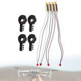 RC drone motor set with four black motors and bundled 4-wire leads with gold pins