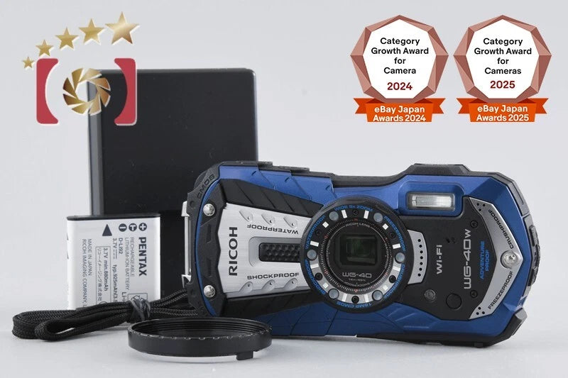 "Shutter count 52" Ricoh WG-40W Blue 16.0 MP Waterproof Action Camera