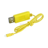 Yellow USB LiPo charger with Nor plug and charging cable, 3.7V