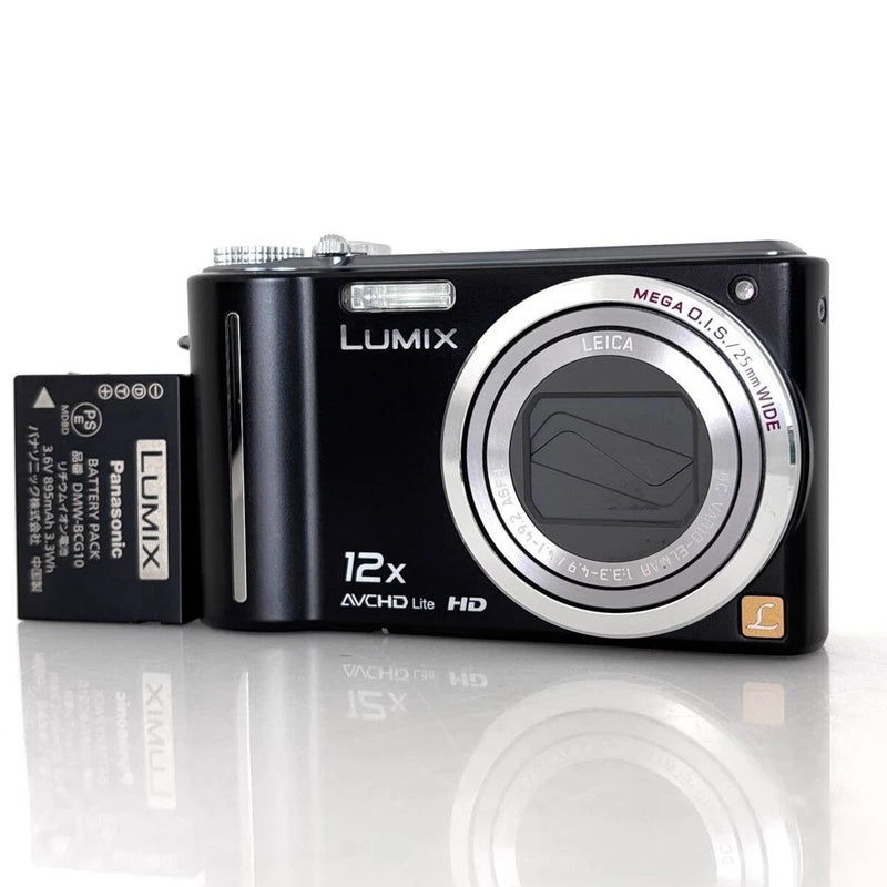 Panasonic Panasonic LUMIX DMC-TZ7 Black Digital Camera + Battery #T453