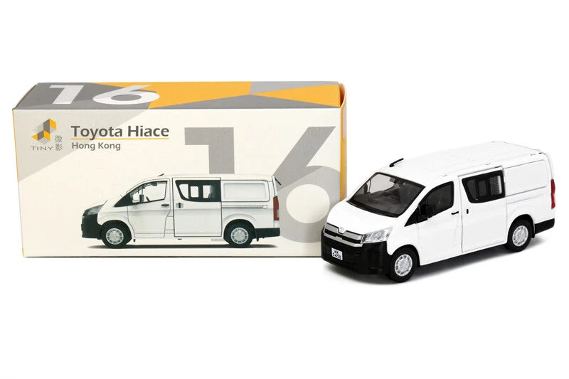 Tiny 1:64 Toyota Hiace H300 White Diecast Model Car in box