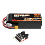 OVONIC 4S LiPo Battery 2200mAh 14.8V 120C XT60 for RC FPV Drone Battery