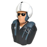 FMS HOBBY pilot figurine with white helmet, black sunglasses, blue flight suit