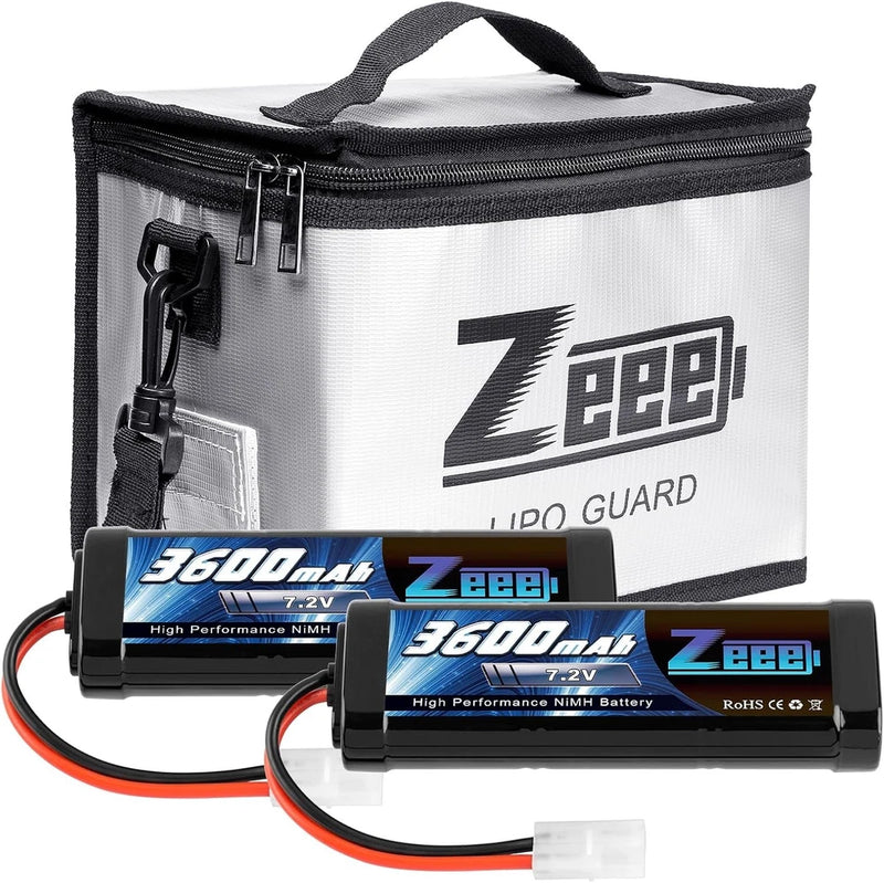 7.2V 3600mAh RC NiMH Battery with Tamiya Plug 2 Pack Batteries with 1 Pcs Lipo Battery