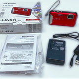Panasonic Lumix DMC?TS25 Waterproof 16.1MP Digital Camera Red w/ Charger & Box