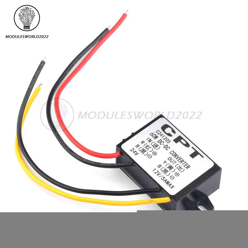 DC 24V to 12V 5A 60W Buck Step-Down Converter Car Power Supply Voltage Regulator