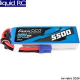 Gens Ace 3S 60C LiPo battery pack with EC5 connector, red/black leads, blue case