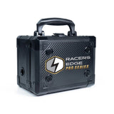 LiPo battery hard case with carry handle, black shell, Racers Edge Pro Series logo