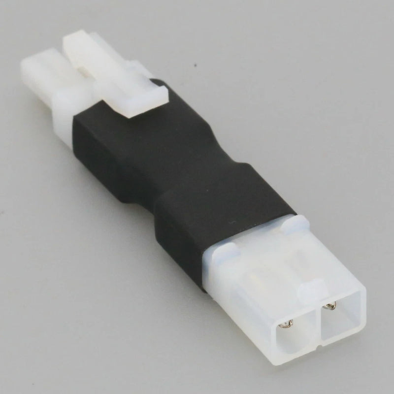 Tamiya RC lipo battery no-wire adapter with white female-to-male connectors