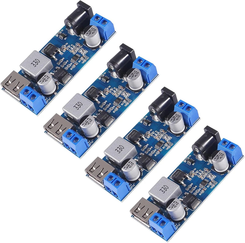 2Pcs Buck Converter 12V to 5V 5A USB Voltage Regulator DC 9V-36V Step down to DC